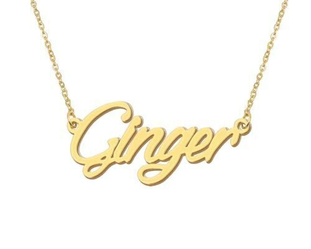 5453 18k Gold Plated Ginger Name Necklaces Nameplate Necklaces Stainless